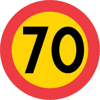 C31-7 Hastighetsbegränsning 70km/h N plast